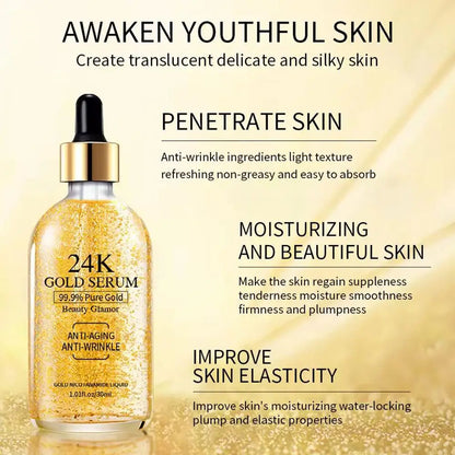 Masque Visage Or 24K Éclat Jeunesse – Anti-Âge Hydratant & Lissant Peau