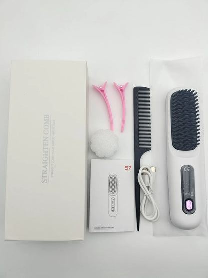 Mini brosse lissante sans fil LCD 2026 – voyage, chauffage rapide