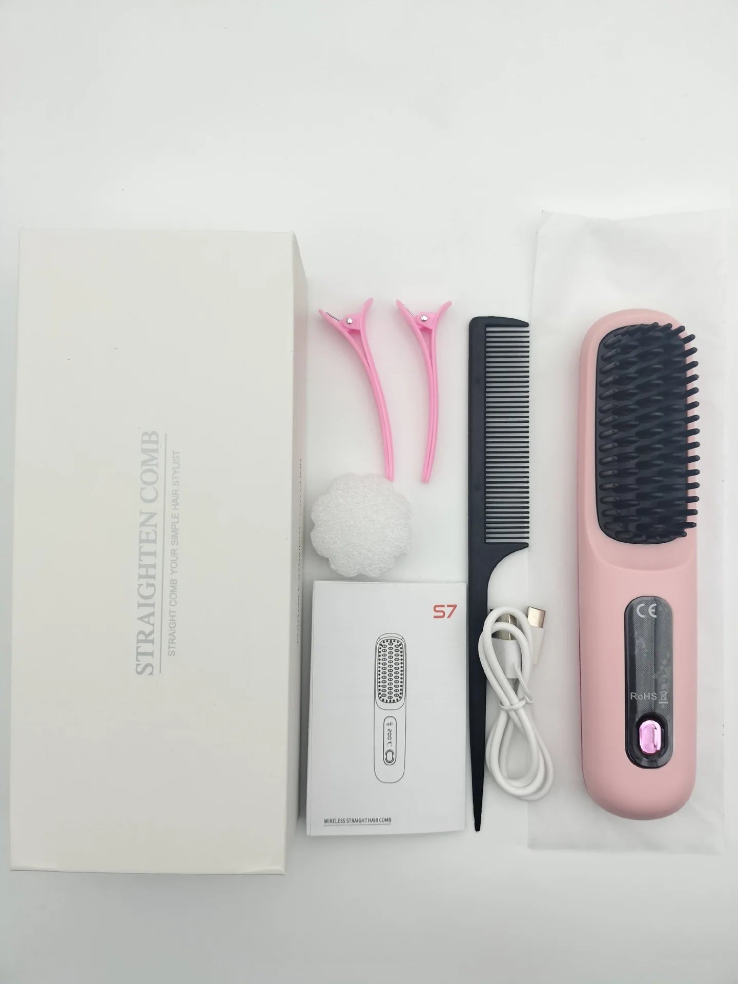 Mini brosse lissante sans fil LCD 2026 – voyage, chauffage rapide