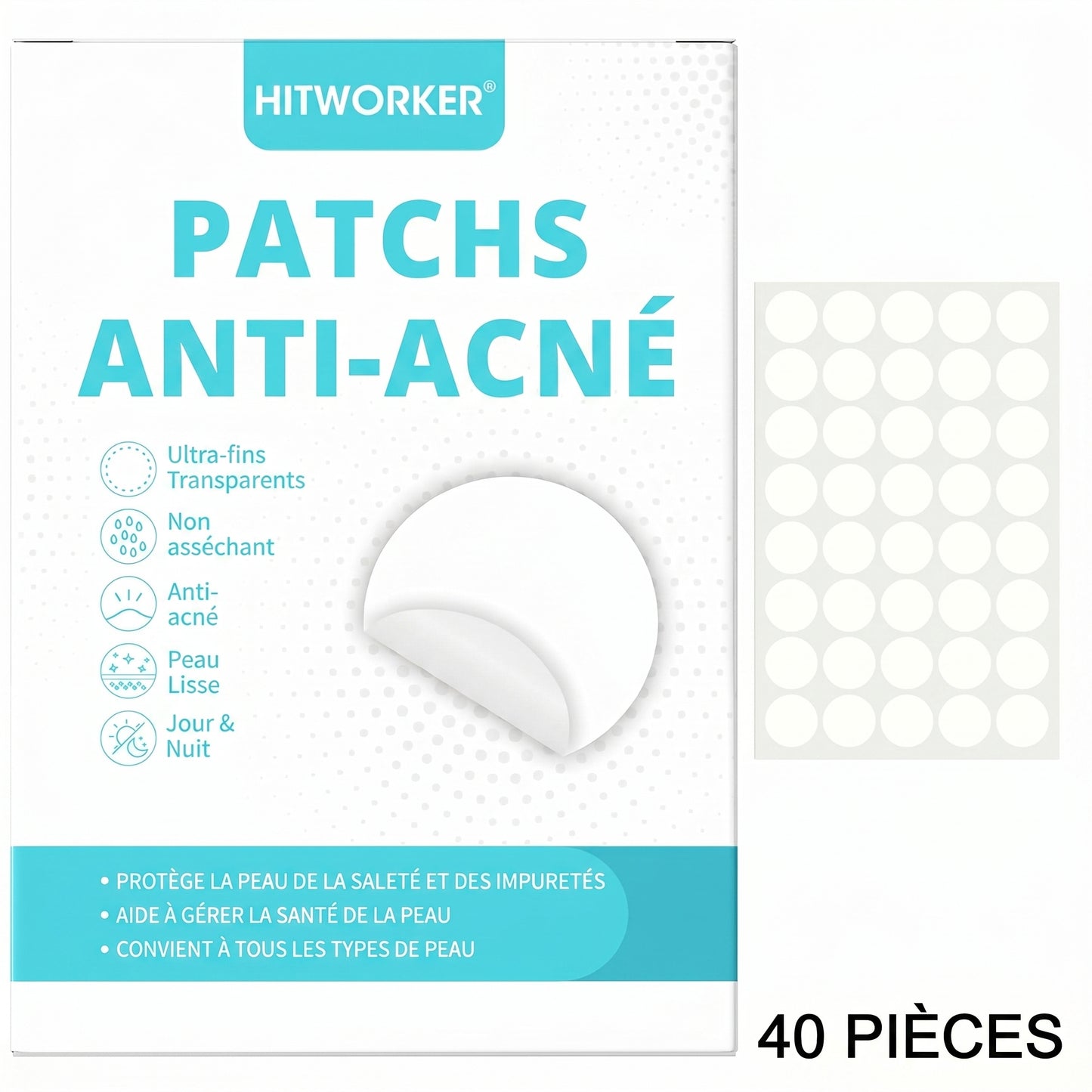 Patchs anti-acné hydrocolloïdes doux
